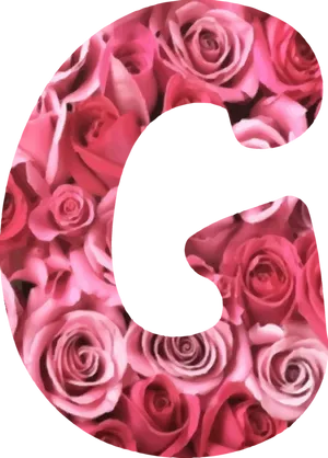 Floral Alphabet G Letter Rose Design PNG Image