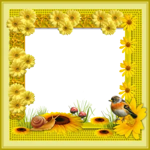 Floral_and_ Fauna_ Decorated_ Frame PNG Image