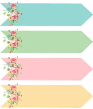 Floral Banner Set PNG Image