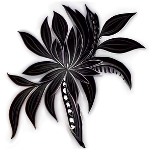 Floral Black And White Design Png Cgj PNG Image