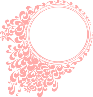 Floral Circle Frame Design PNG Image