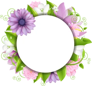 Floral_ Circle_ Frame_ Design.png PNG Image