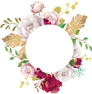 Floral_ Circle_ Frame_ Vector PNG Image