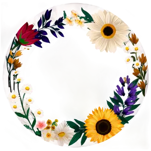 Floral Circle Sticker Png Ncr87 PNG Image