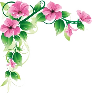 Floral Corner Design Graphic PNG Image