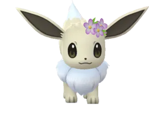 Floral Crowned Eevee PNG Image