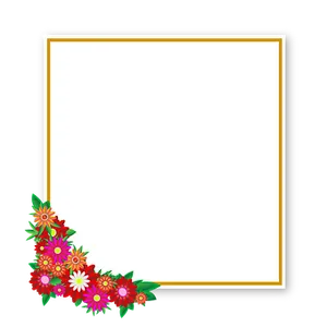 Floral Decorated Frame Template PNG