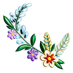 Floral Embroidery Png Kqm PNG Image