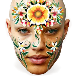 Floral Face Tattoo Png Hbf6 PNG Image