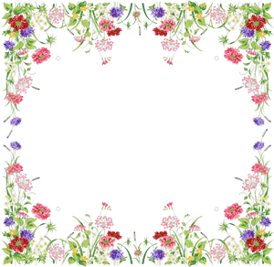 Floral Frame Black Background PNG Image