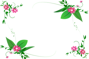 Floral Frame Black Background PNG Image