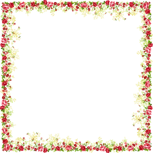 Floral Frame Black Background PNG Image