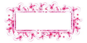 Floral Frame Black Pink Background PNG