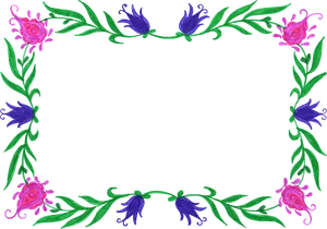 Floral Frame Design Purpleand Pink PNG Image