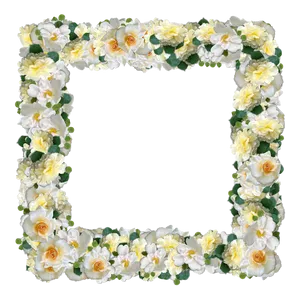 Floral_ Frame_with_ Yellow_ Roses PNG Image