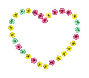 Floral Heart Formation PNG Image