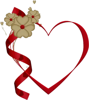 Floral Heart Frame Design PNG Image