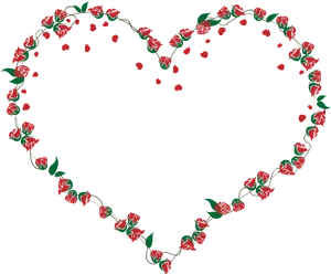 Floral Heart Frame PNG Image