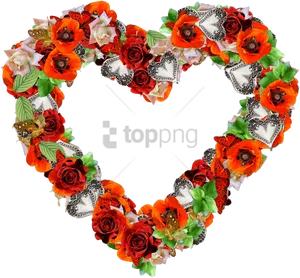 Floral_ Heart_ H D PNG Image