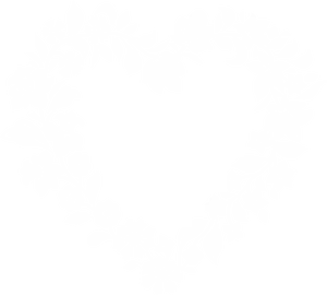 Floral Heart Outline Black Background PNG Image