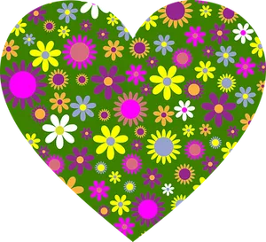 Floral Heart Pattern PNG Image