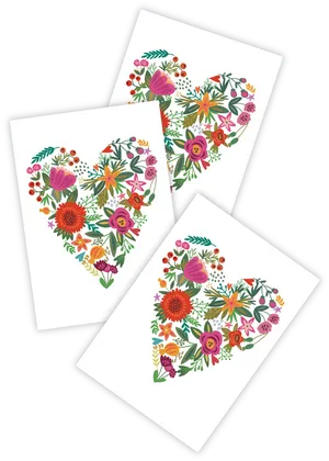 Floral Heart Tattoo Design PNG Image