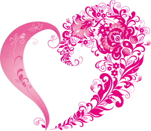 Floral Heart Vector Design PNG Image