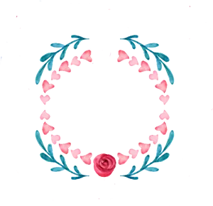 Floral Heart Wreath Artwork PNG Image