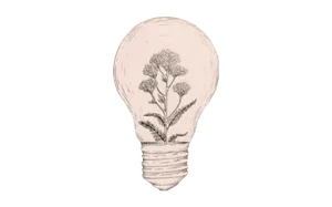 Floral Idea Lightbulb Illustration PNG Image