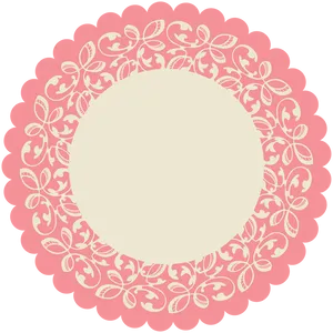 Floral Lace Design Frame PNG Image