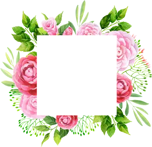 Floral Leaf Frame Design.png PNG Image