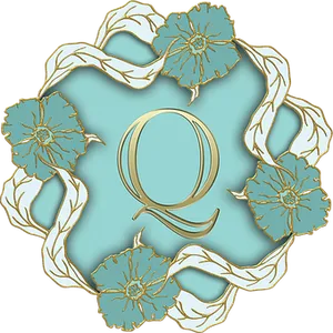 Floral Letter Q Design PNG Image