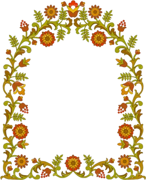 Floral Love Frame Design PNG Image