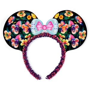 Floral Mouse Ears Overlay Png 06292024 PNG Image