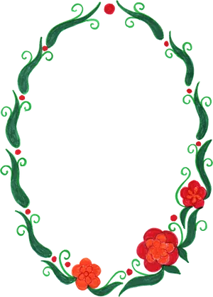 Floral Oval Frame Design.png PNG Image