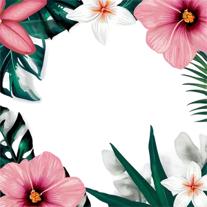 Floral Paradise Frame Png 14 PNG Image