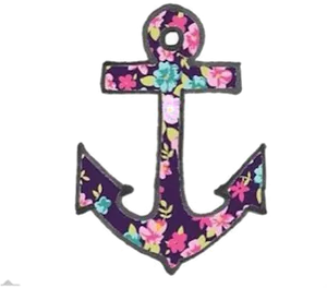 Floral Pattern Anchor PNG Image