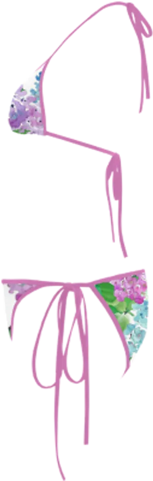 Floral Pattern Bikini Design PNG Image