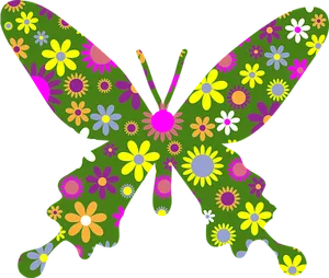 Floral Pattern Butterfly PNG Image