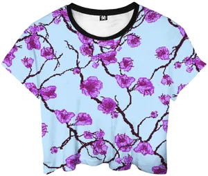 Floral Pattern Crop Top PNG Image