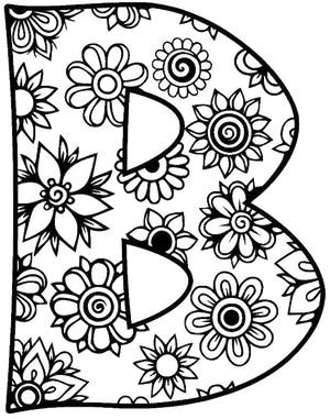 Floral Pattern Letter B PNG Image