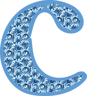 Floral Pattern Letter C PNG Image