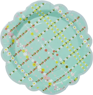 Floral Pattern Paper Plate PNG Image