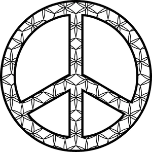 Floral Pattern Peace Symbol PNG Image