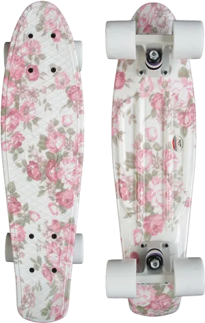 Floral Pattern Penny Skateboard PNG Image