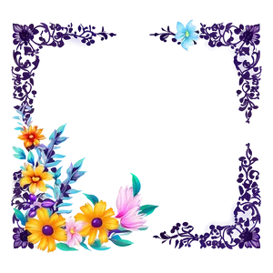 Floral Photo Border Png Fnp35 PNG Image