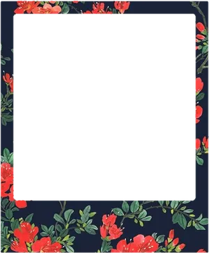 Floral Polaroid Frame Design PNG Image