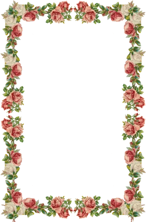 Floral Rose Page Border Design PNG Image