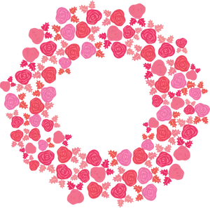 Floral Round Frame Design PNG Image