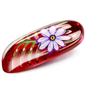 Floral Single Acrylic Nail Png Soh4 PNG Image